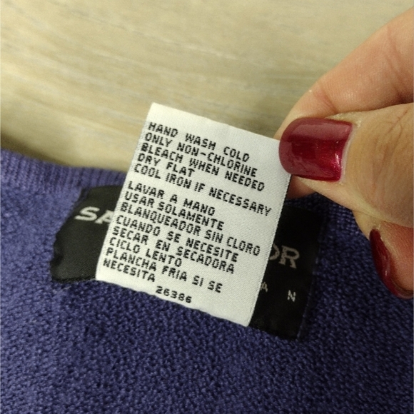 Sag Harbor purple top with attached cardigan look - Picture 6 of 11